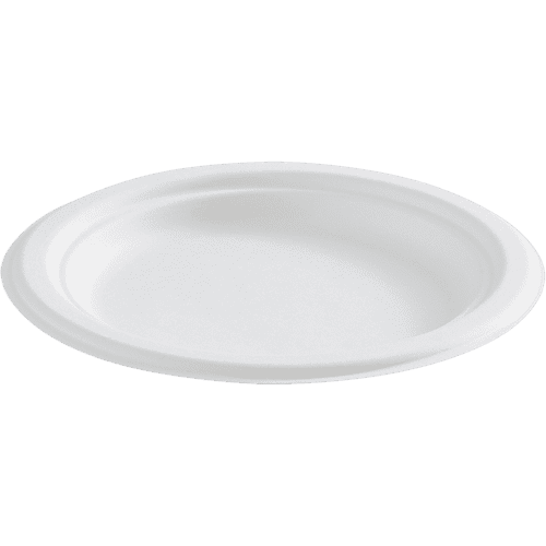Assiette fibres végétales ronde blanche Diamètre 180 mm Alphaform