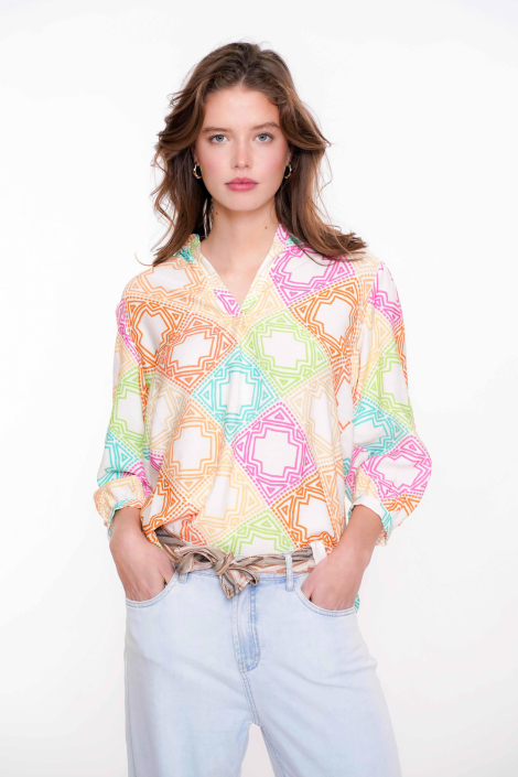 Geisha ecru dames blouse