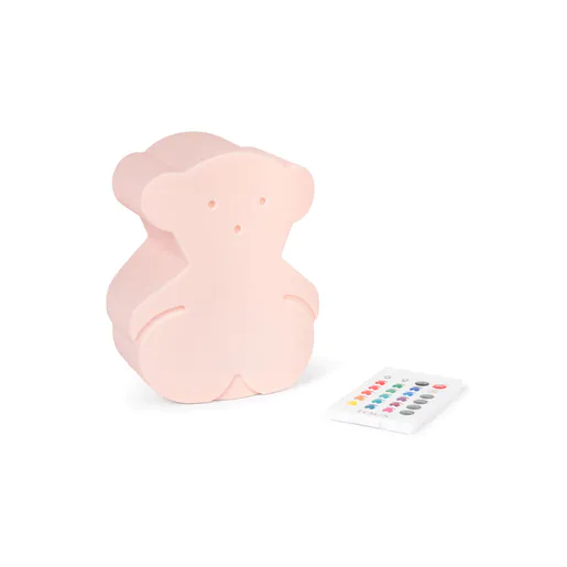 Luminária noturna Sweet Light em formato de urso rosa.