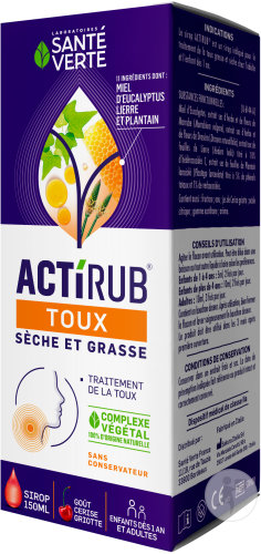 Santé Verte Actirub Sirop Toux Sèche & Grasse Flacon 150ml
