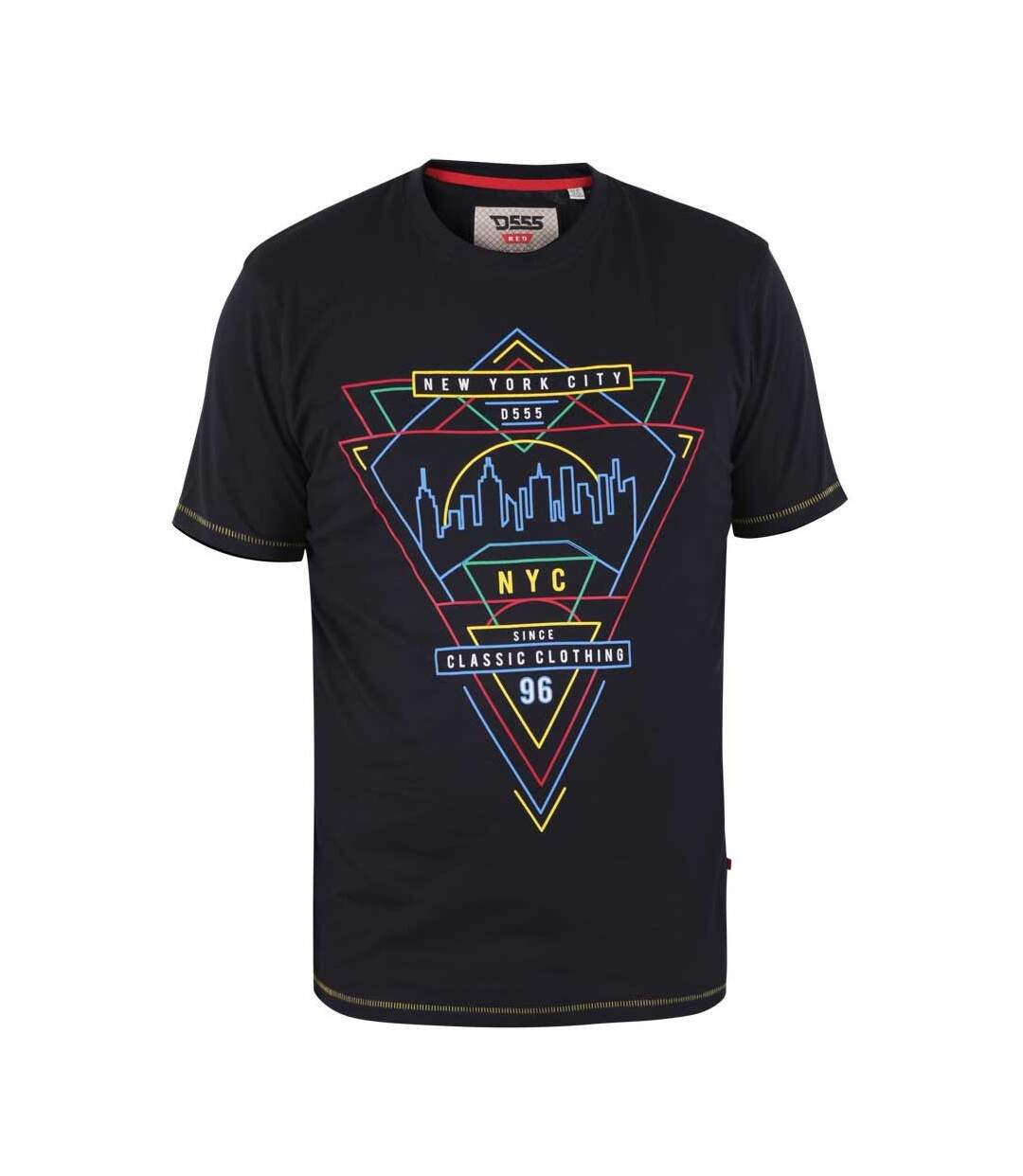 Duke - T-shirt TAUNTON D555 - Homme (Bleu marine / Bleu ciel / Jaune) - UTDC375
