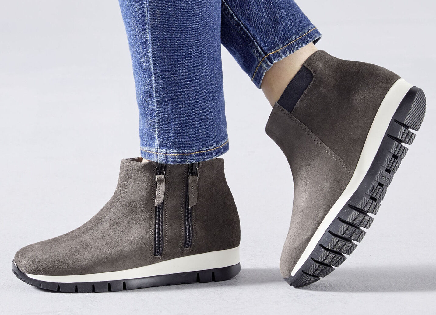 Bootie mit zwei Reissverschlüssen