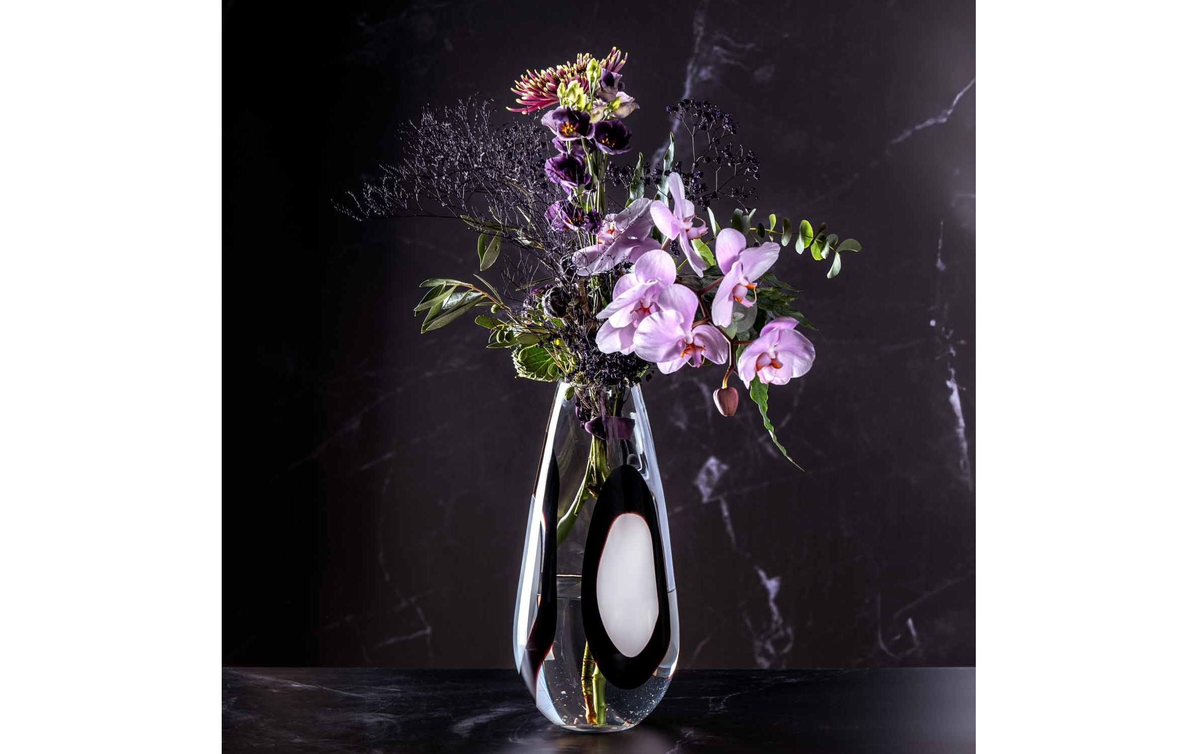 Vase Occhi Bianchi 38 cm, Weiss<br>Glasvase