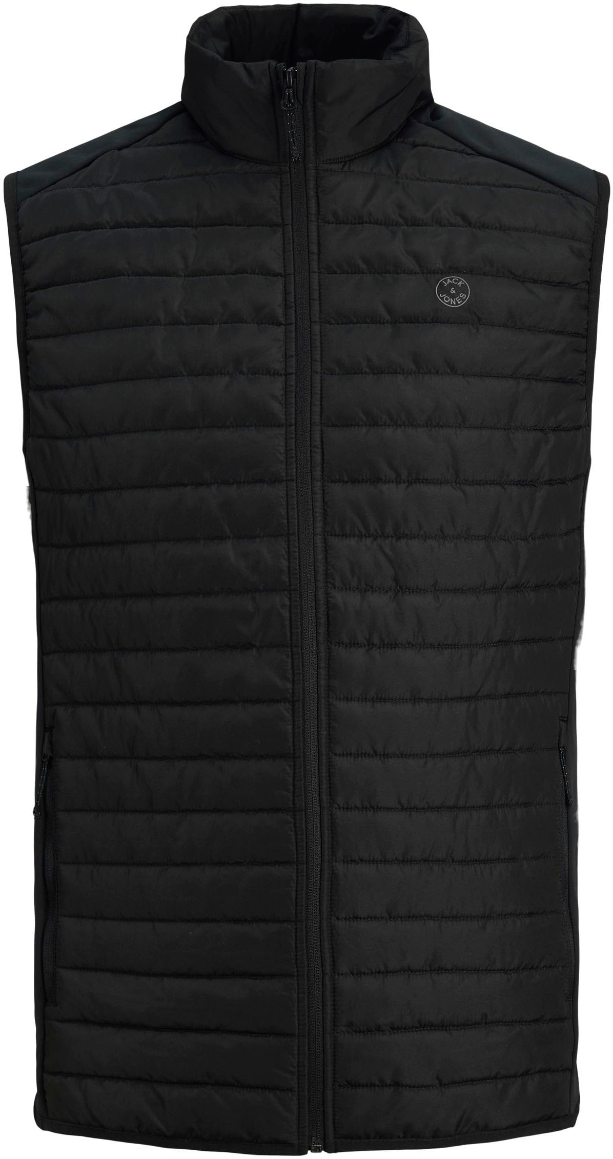 Jack & Jones Steppweste »JJEMULTI mit Logoprint, hohem Kragen und Eingrifftaschen«, normal, Polyester, ohne Kapuze