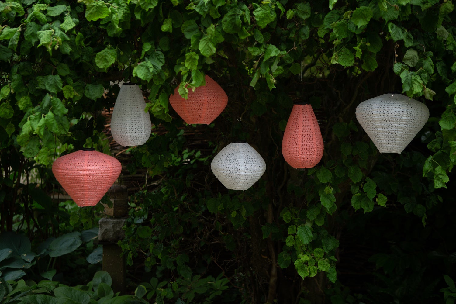 Solar lampion Marrakesh wit D 20 H 29 cm