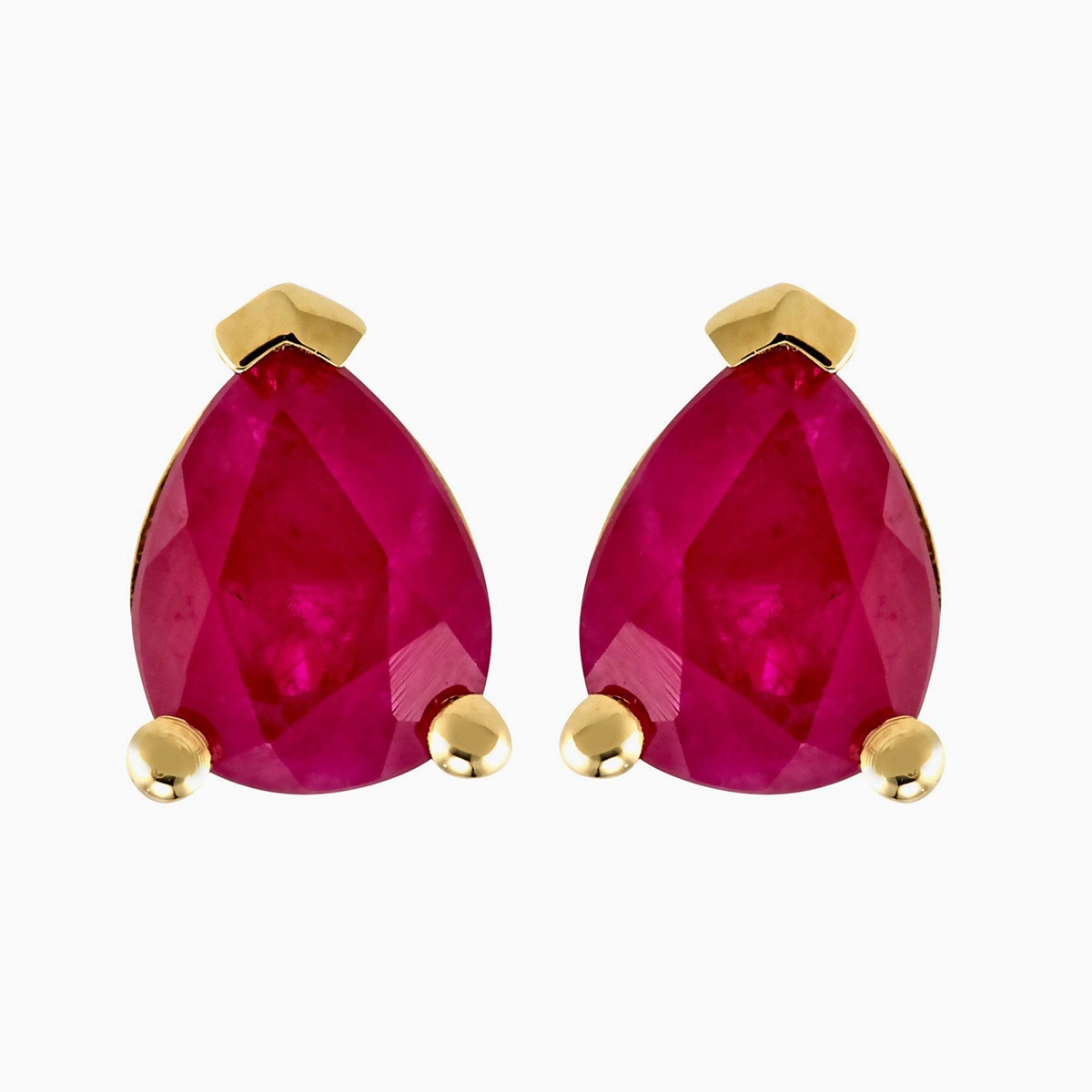 Boucles d'oreilles Brillaxis rubis poire 5x4