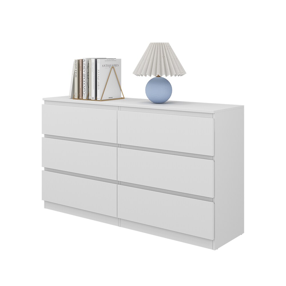 Vicco Kommode Calisto, Weiß 138 x 78,5 cm, mit 6 Schubfächer, Sideboard, Schrank