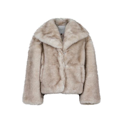 Neo Noir Stephanie Faux Fur Jakke, Beige, 34