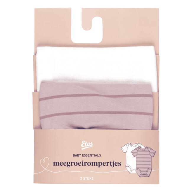 Etos Meegroei Rompertjes Wit/Beige Maat 74/80 Combi Set