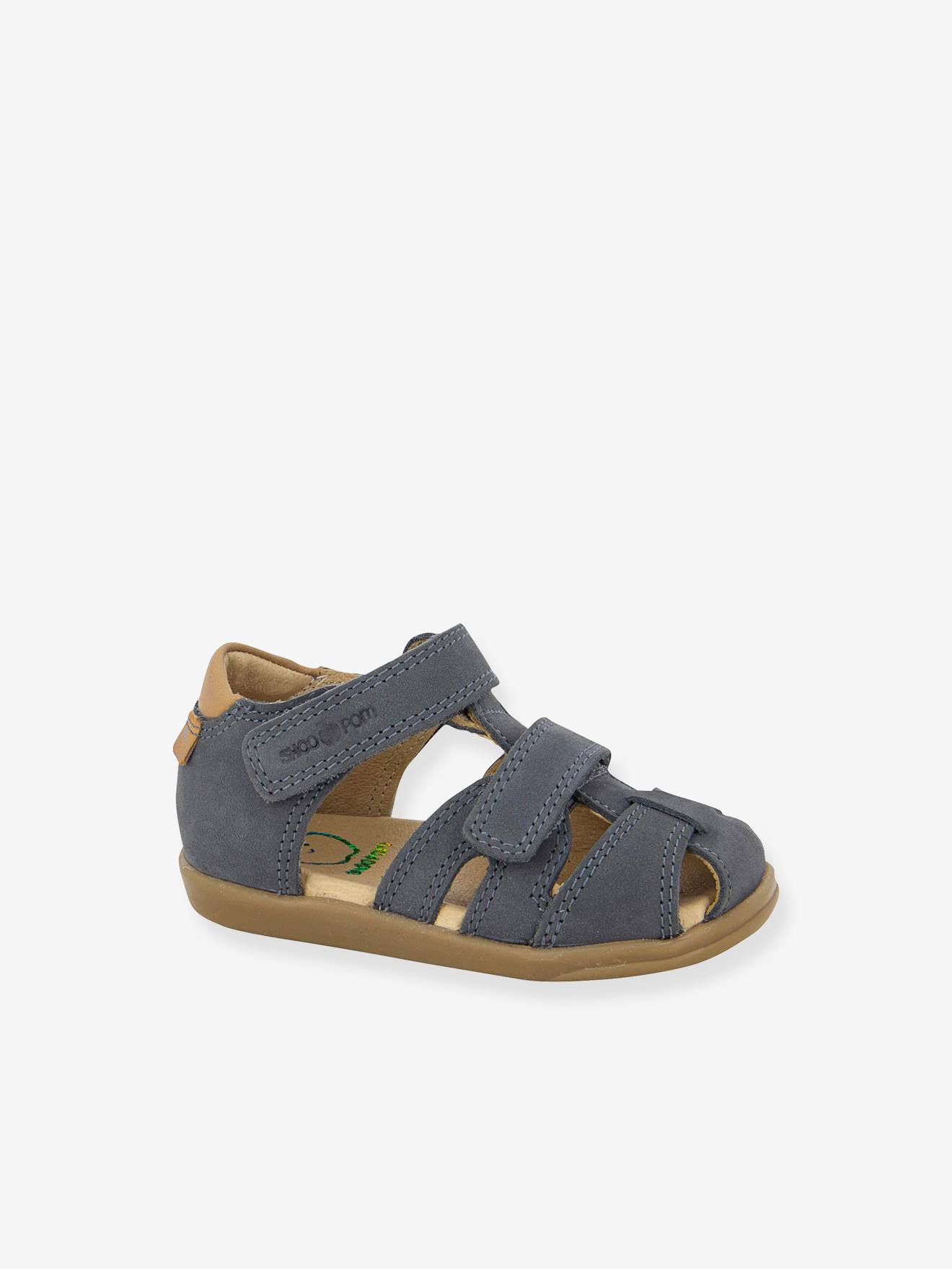 Sandálias SHOO POM® Pika Scratch em azul escuro liso