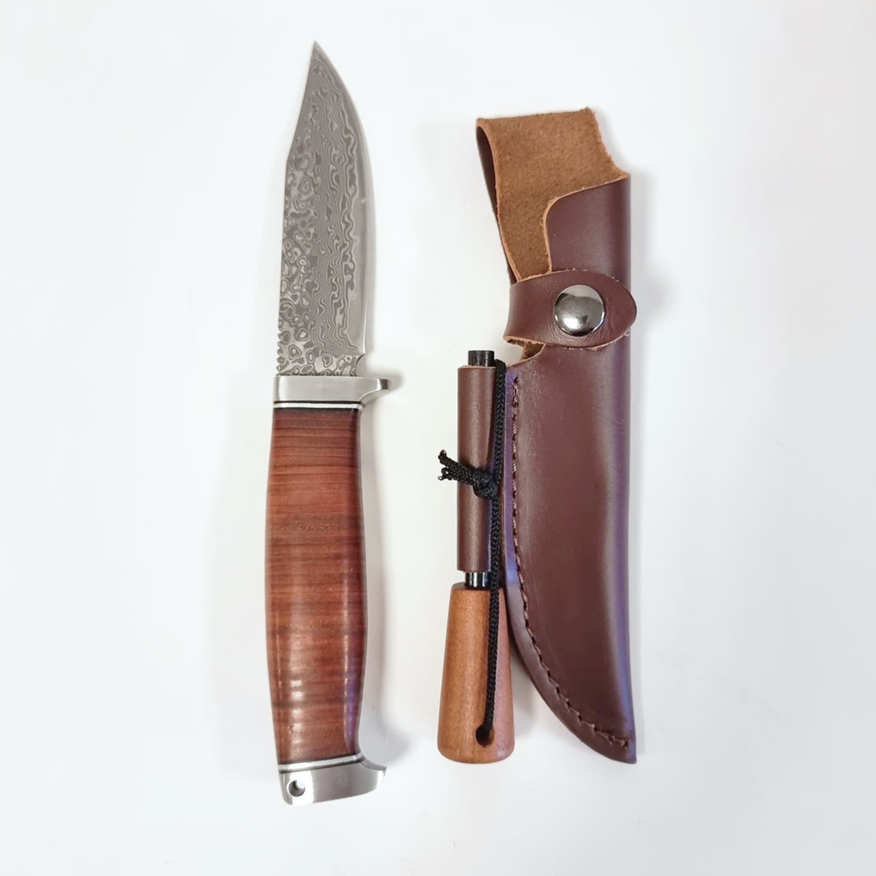 Falkeberg Bushmaster, Turkniv<br>Knivblad i Damaskus-stål