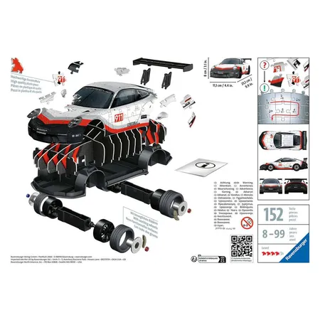 Ravensburger 3D Puzzle - Porsche 911 GT3 Cup, 108 Teile
