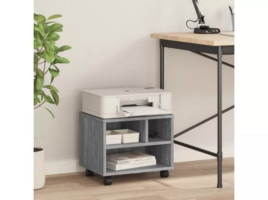 Support d'imprimante avec roulettes sonoma gris 41x32x34,5 cm