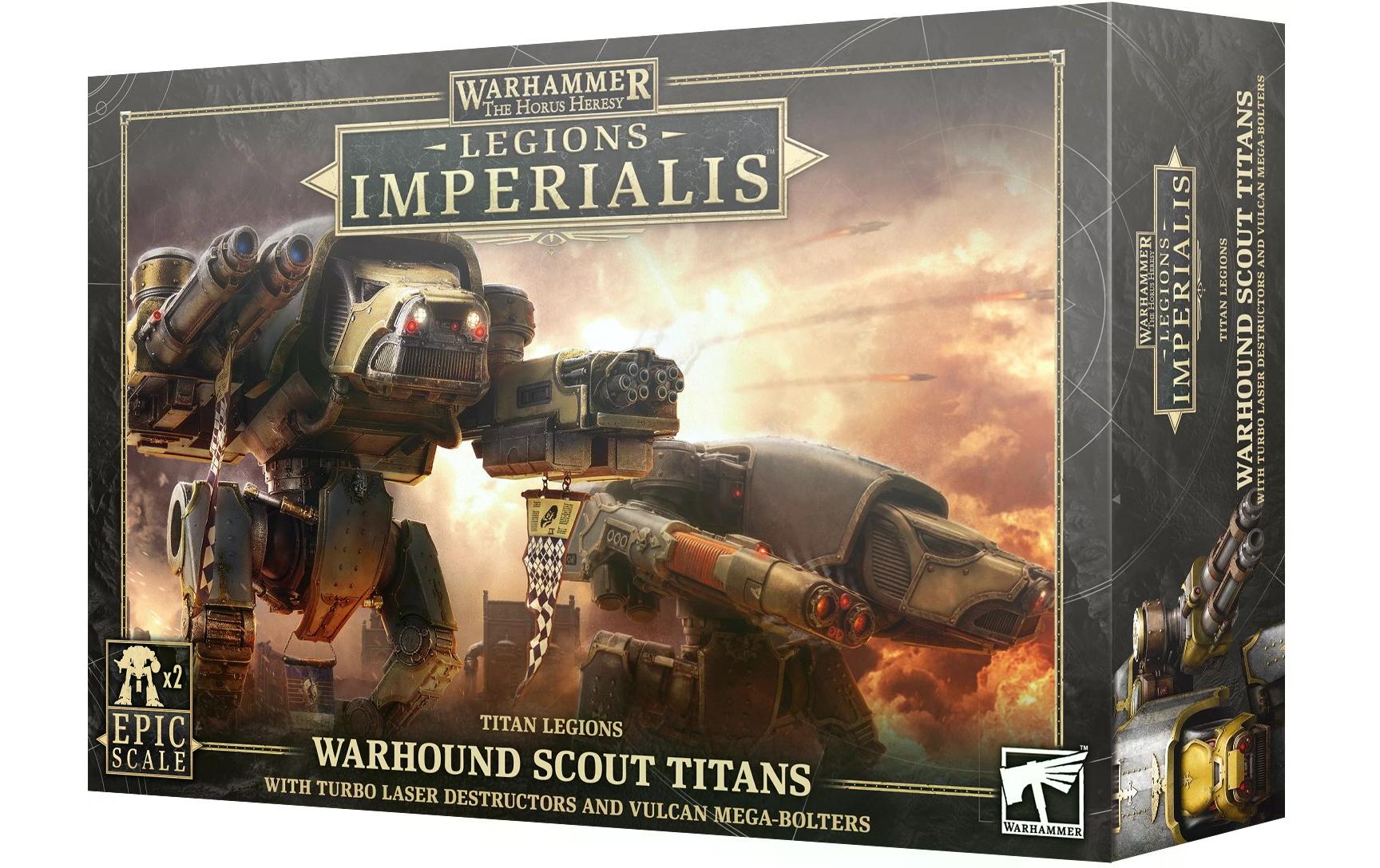 Warhammer Horus Heresy Warhound Scout TitansWarhammer The Horus Heresy Miniaturen: Legions Imperialis Warhound Scout Titans mit Turbo-Laser Destructors und Vulcan Mega-Bolters