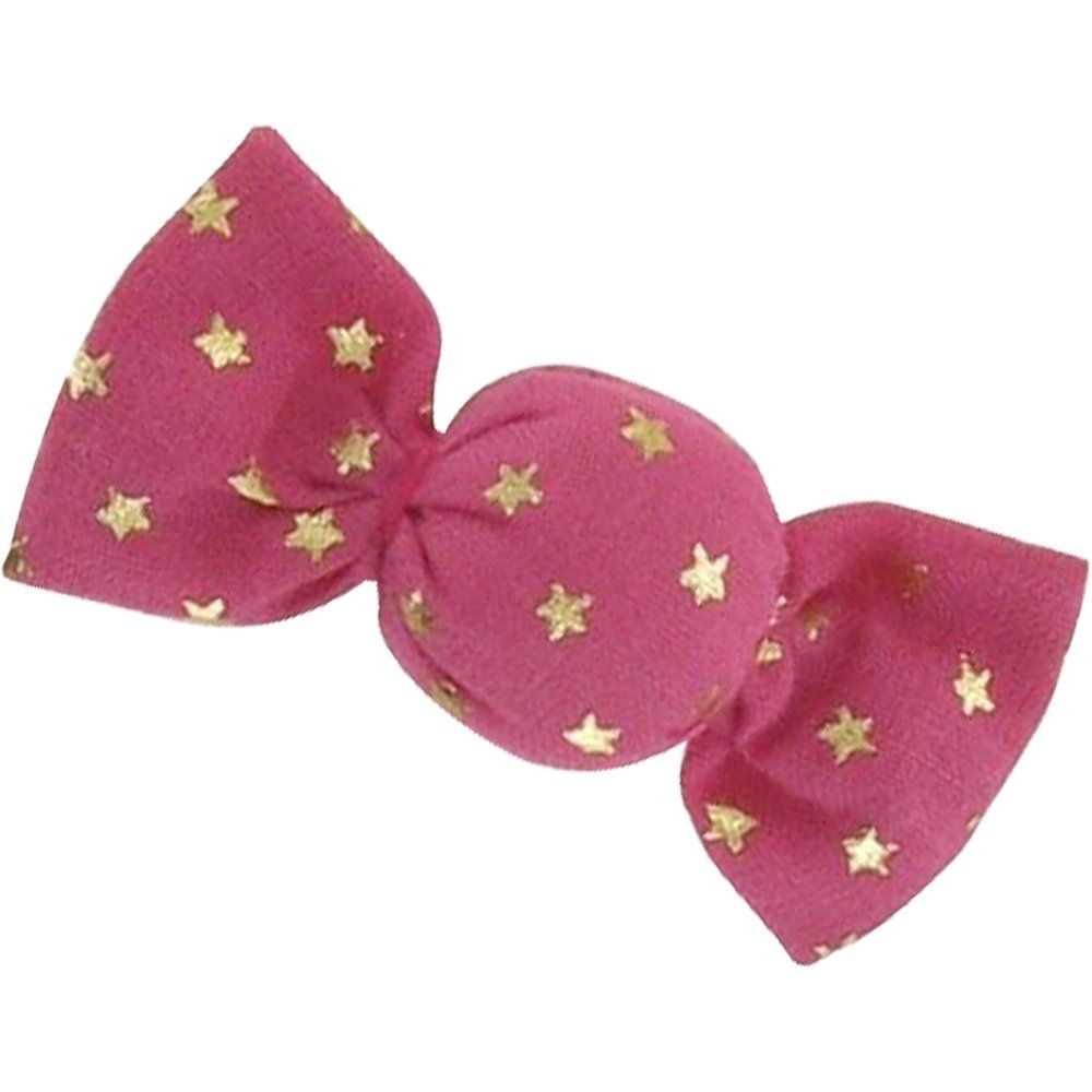 Petite Barrette Mini Bonbon Etoile Or Fuchsia