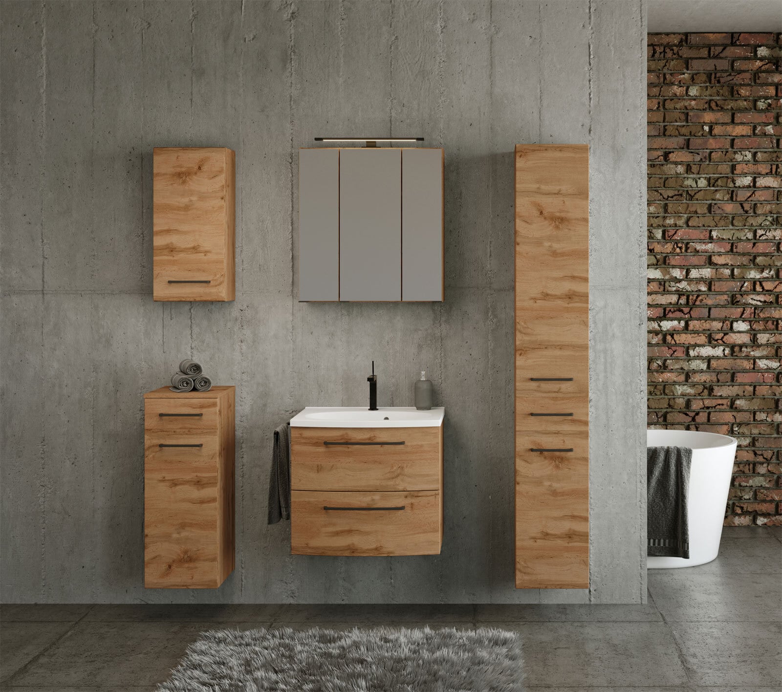 Bad-Seitenschrank LIMBURG braun 30cm