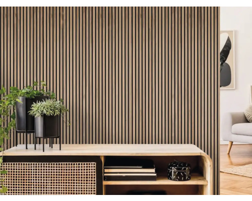 Akoestisch paneel kleur walnoot 2600 x 560 x 18 mm