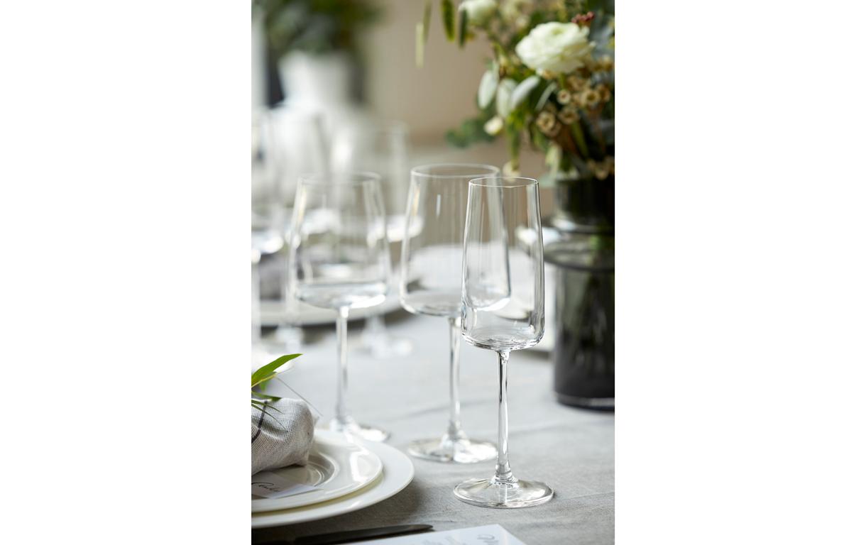 Champagnerglas Zero 4 Stück, 30 clSektgläser Set aus ultraklarem Kristallglas