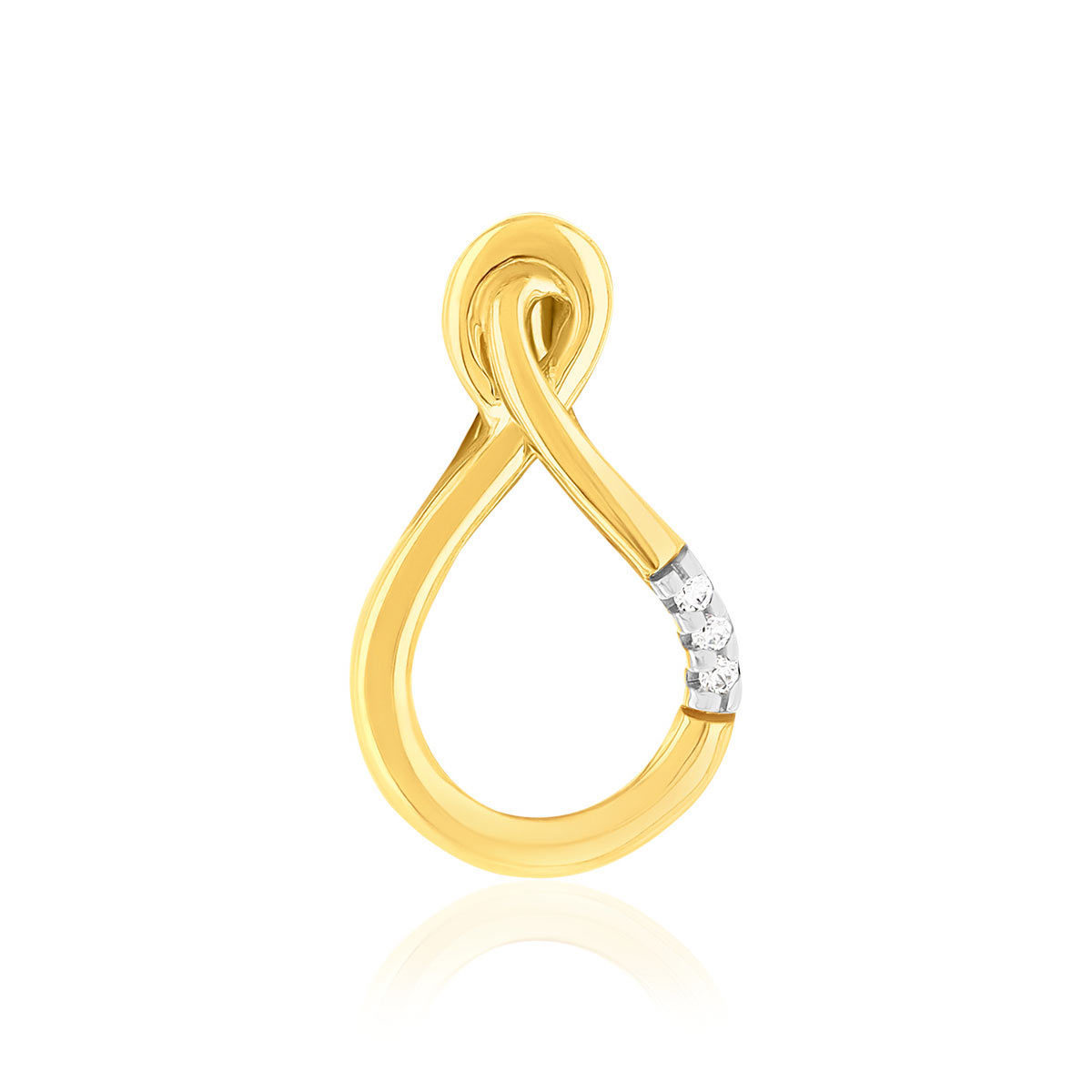 Pendentif or 375 2tons diamants