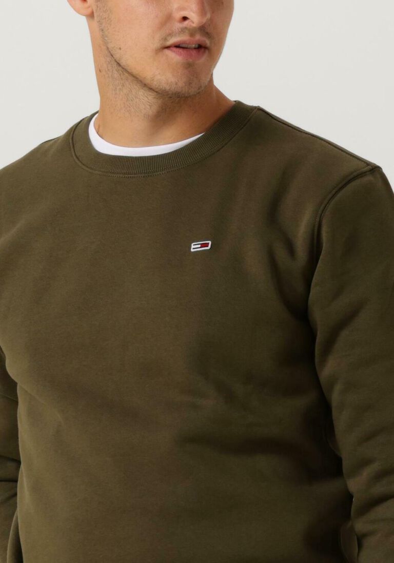 TOMMY JEANS groene tommy jeans sweater tjm regular fleece c neck