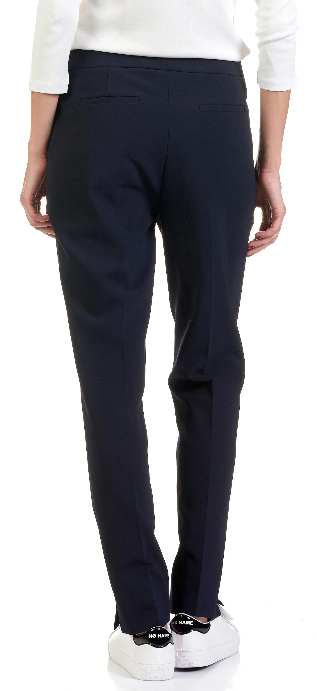 Pantalon slim en crêpe | Bleu