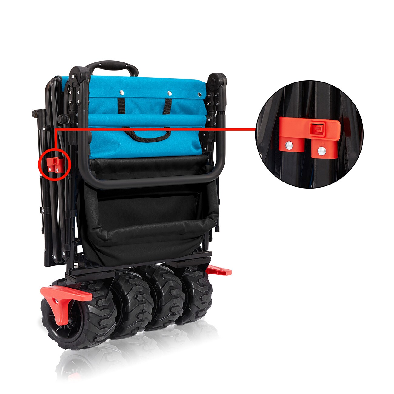 SAMAX Faltbarer Bollerwagen Offroad mit Dach - Blau
