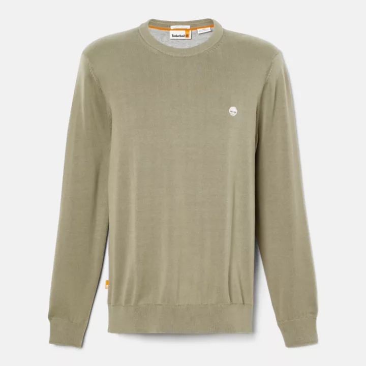 Pull à col rond Williams River pour homme en vert clair