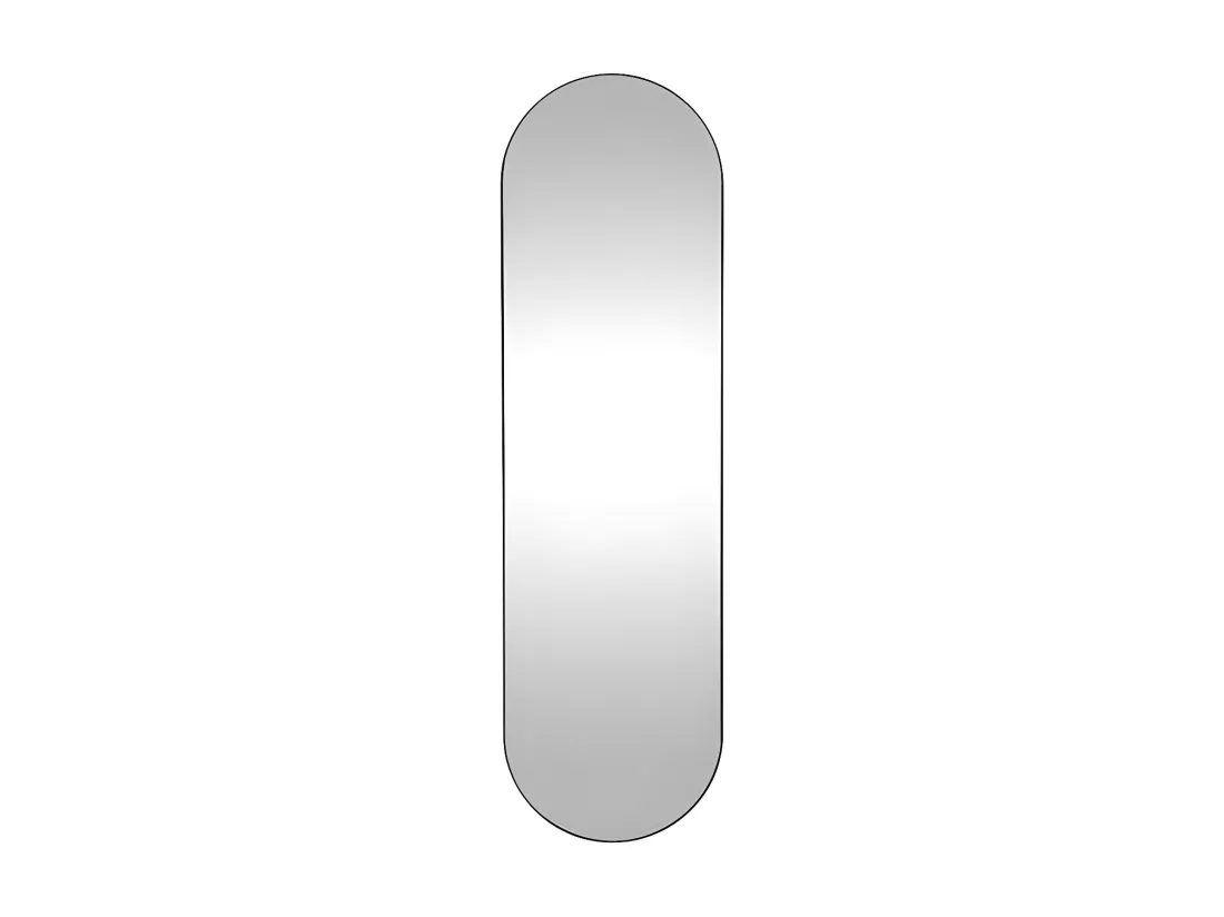 Miroir mural ovale en métal - L. 40 x H. 140 cm - Noir - ONIKAL