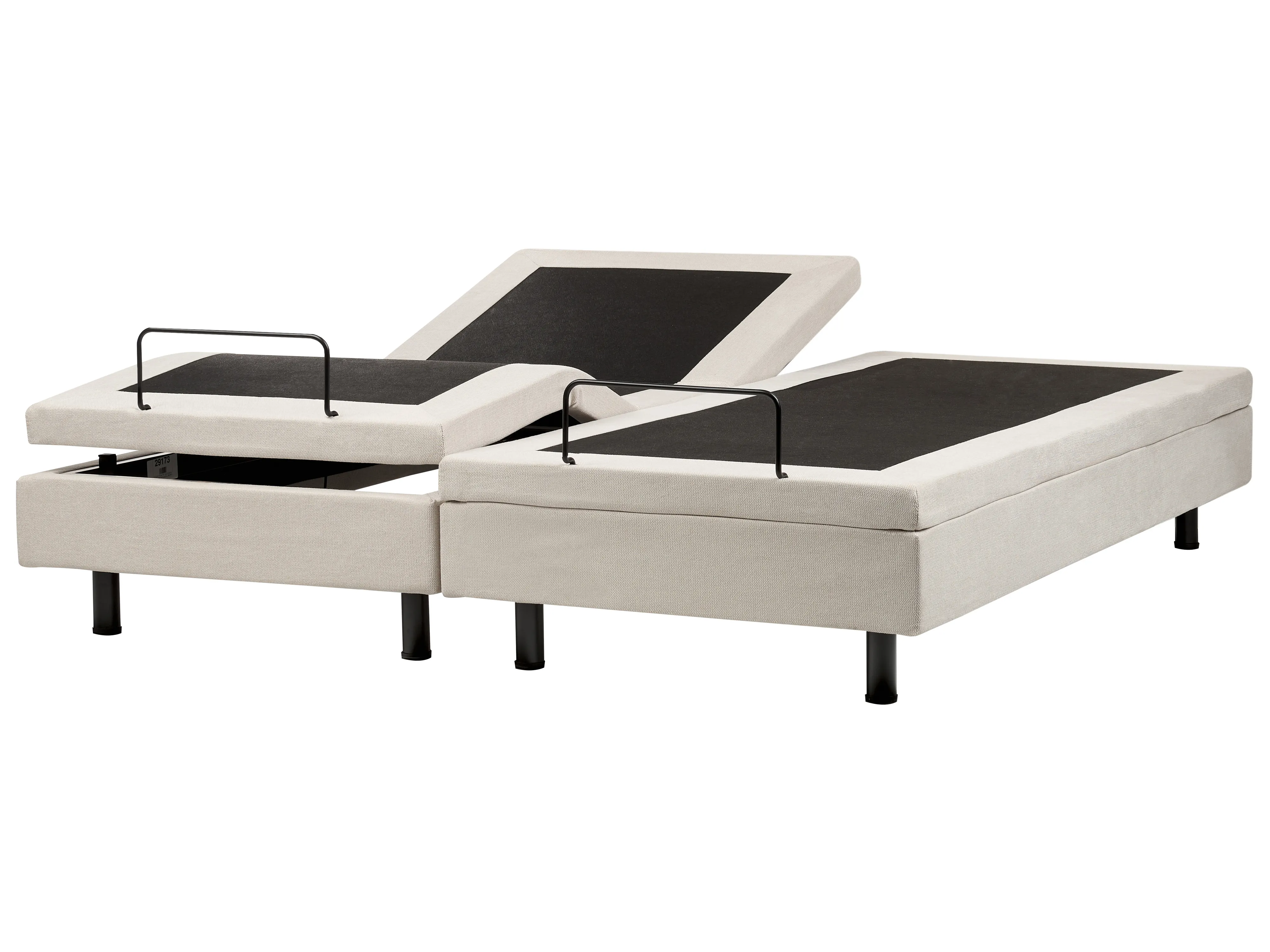 Verstelbaar bed zonder hoofdbord Stof CASTELLAN 180 x 200 cm Lichtbeige