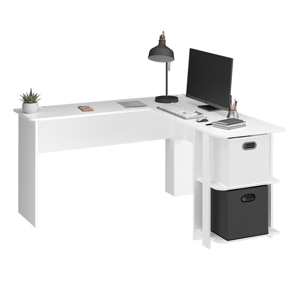 Vicco Eckschreibtisch Schreibtisch Bürotisch Nikita 140x140cm weiß Computertisch