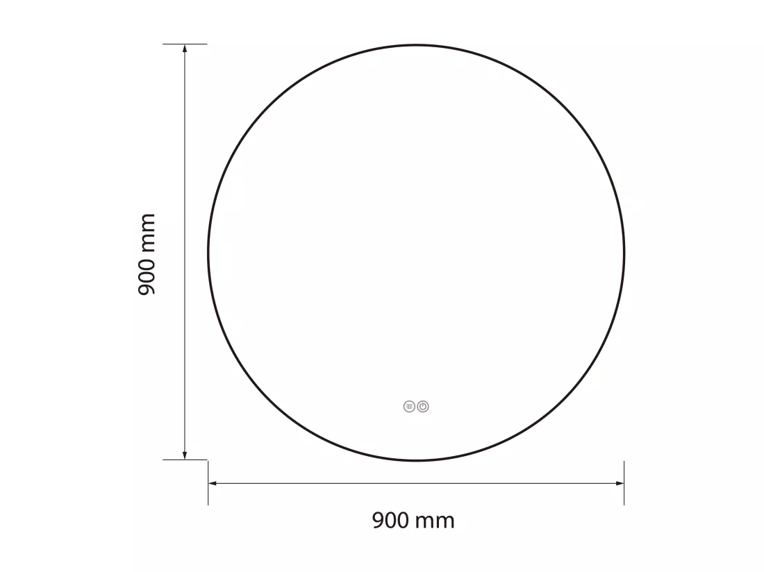 Miroir salle de bain LED rond 90cm anti buée avec cadre doré LB-4647GA