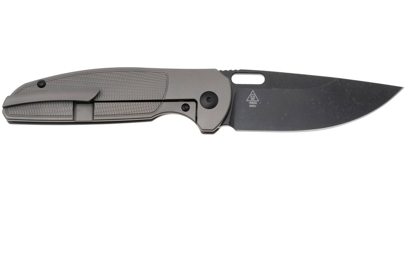 Artisan Cutlery Satyr 1852G-BBO, Blackwashed S90V, Bronze Titanium zakmes
