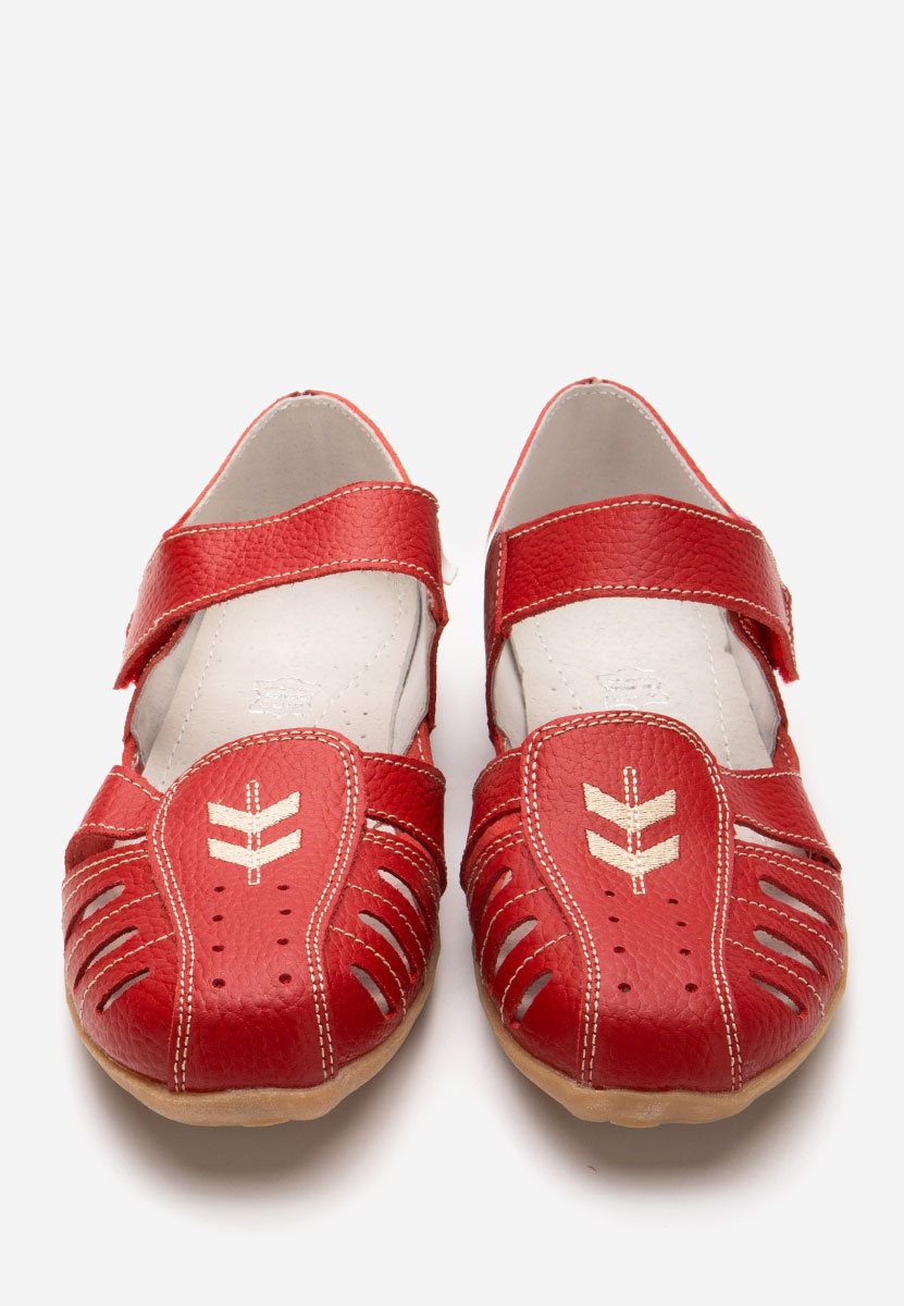 Ballerines en cuir rouges Emmeline