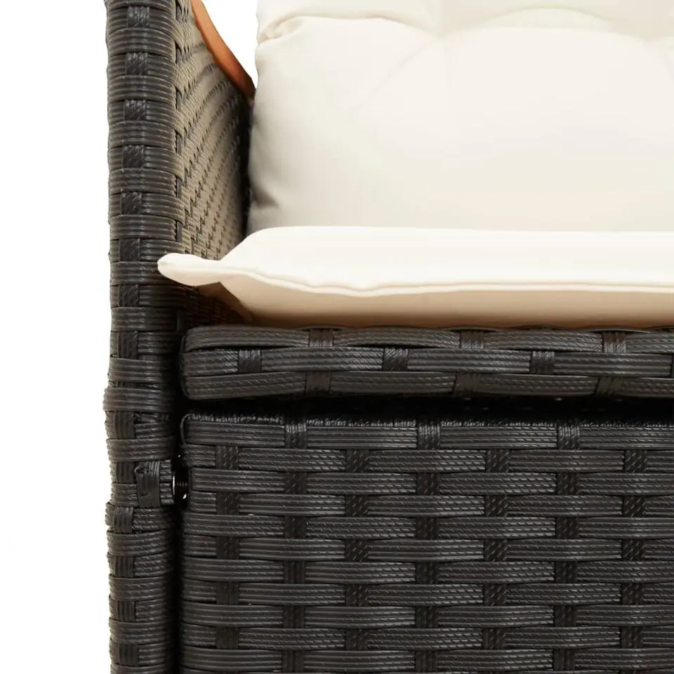 vidaXL - Tuinbank - Zwart - Poly rattan