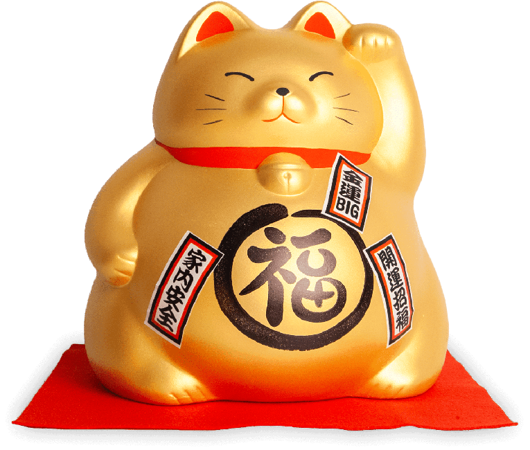 Spaarpot geluks kat Goud 19 x 17 cm