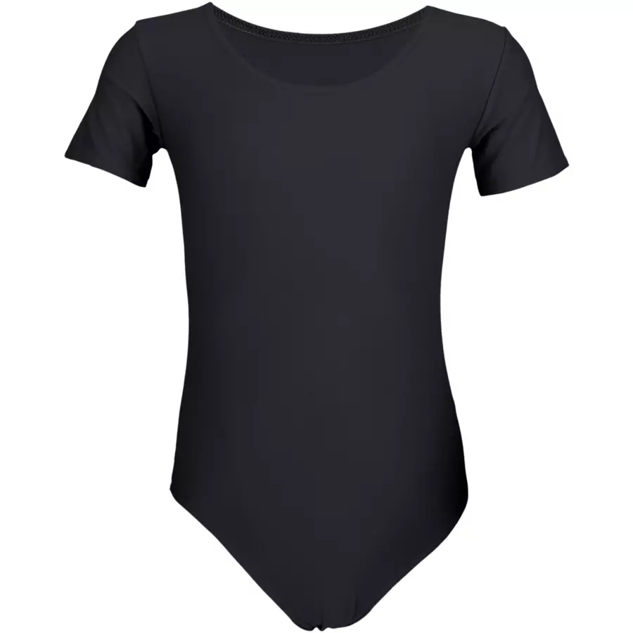 Aquarti Mädchen Kurzarm Ballettanzug Einfarbig schwarz