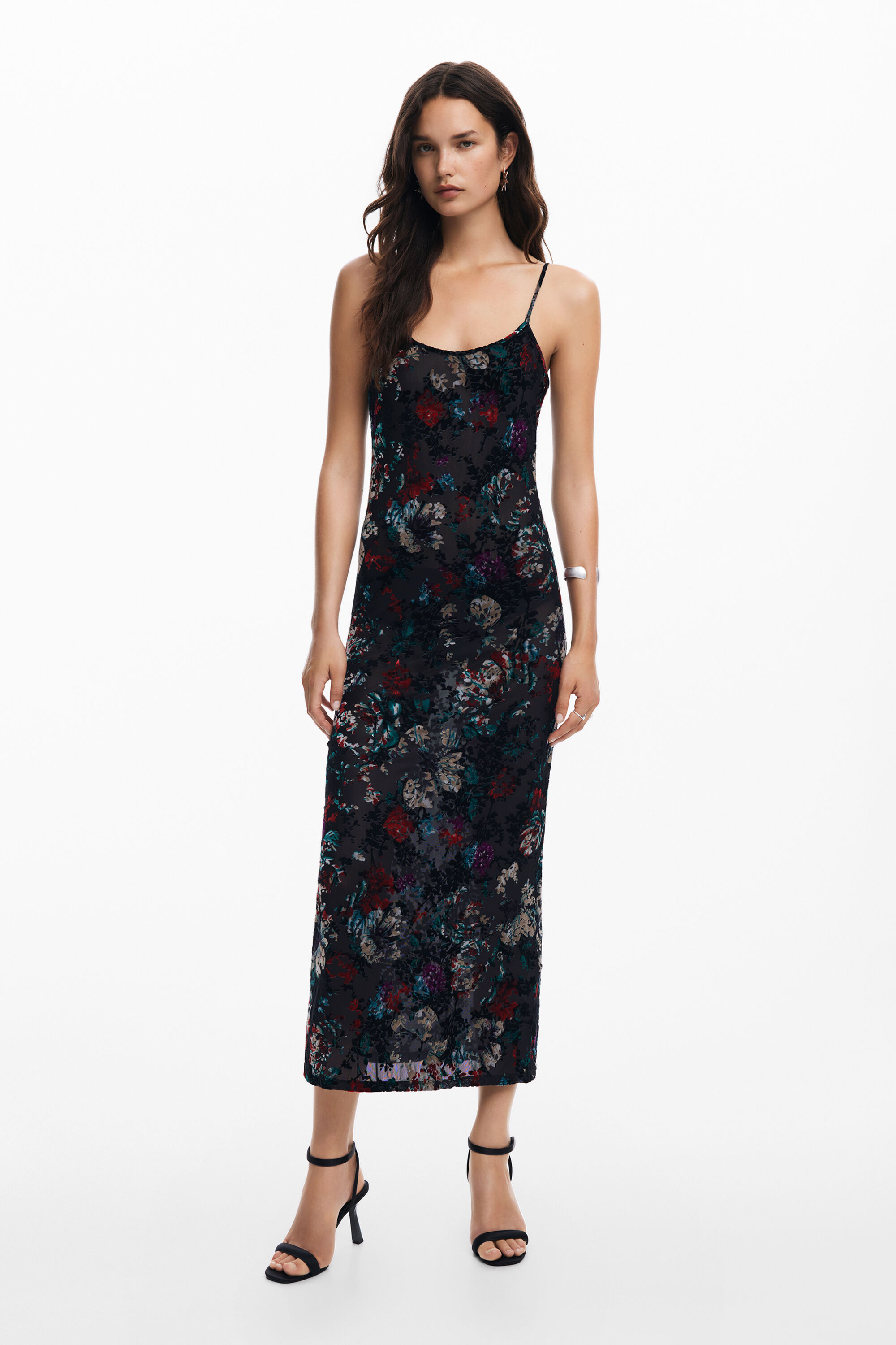 Vestido combinado de malha