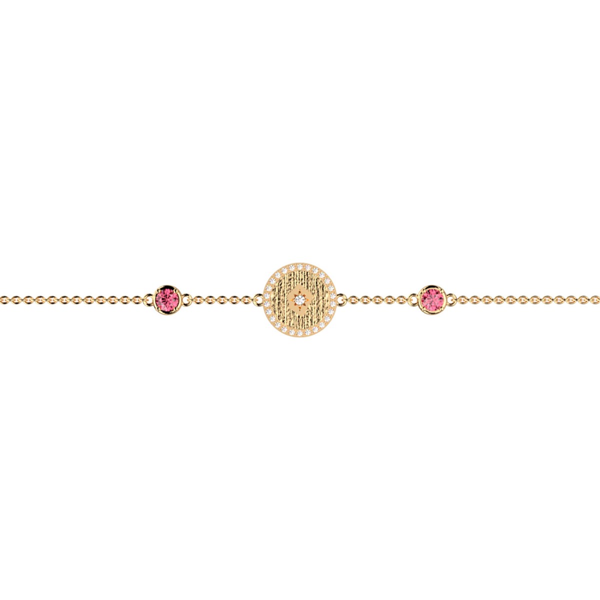 Bracelet souple Les Cadettes Birthstones OctobrePierre de naissance couleur rose Tourmaline
