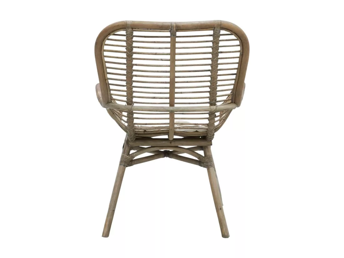 Fauteuil en rotin teinté gris