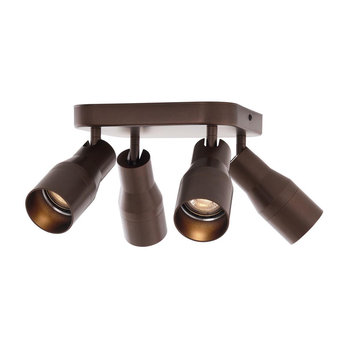Plafondspot donker brons GU10 50mm vierkant 4-lichts - Stanley