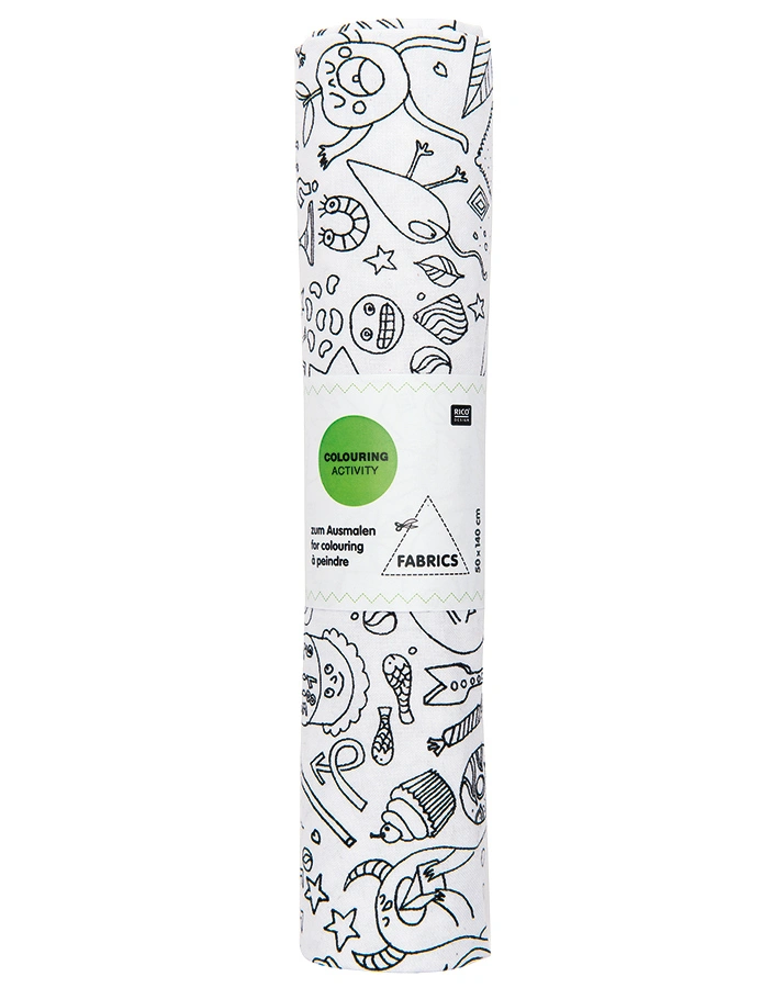 Baumwoll-Stoff COLOURING ACTIVITY (140x50) zum Ausmalen