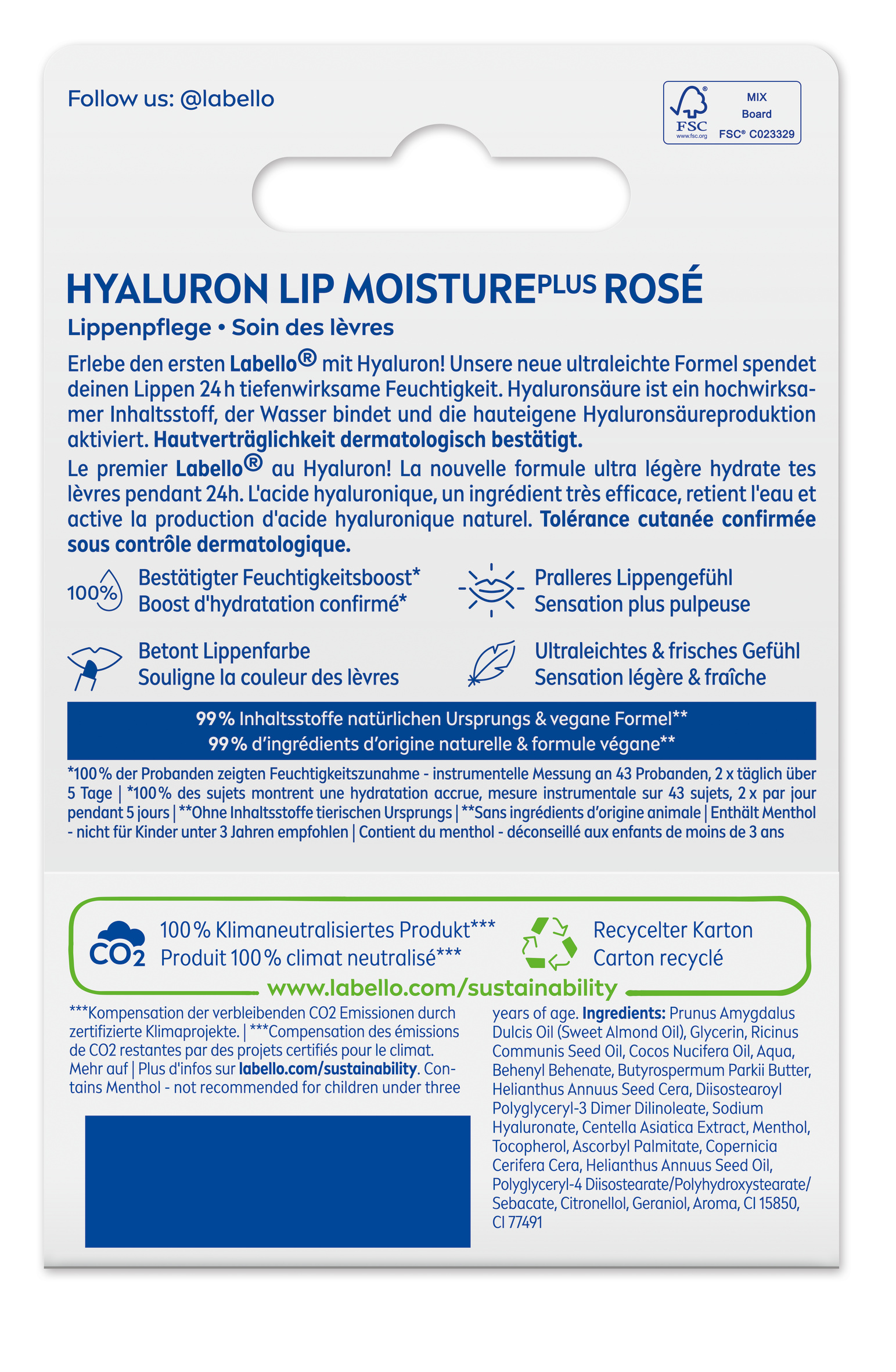 Labello Hyaluron Lip Moisture Plus Rosé Stick 5.2 ml