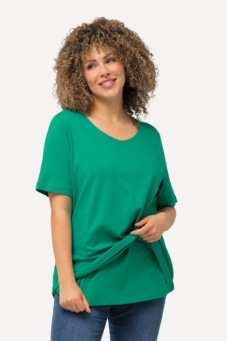 Shirt, doppellagige Vorderseite, Slim, Rundhals, Halbarm