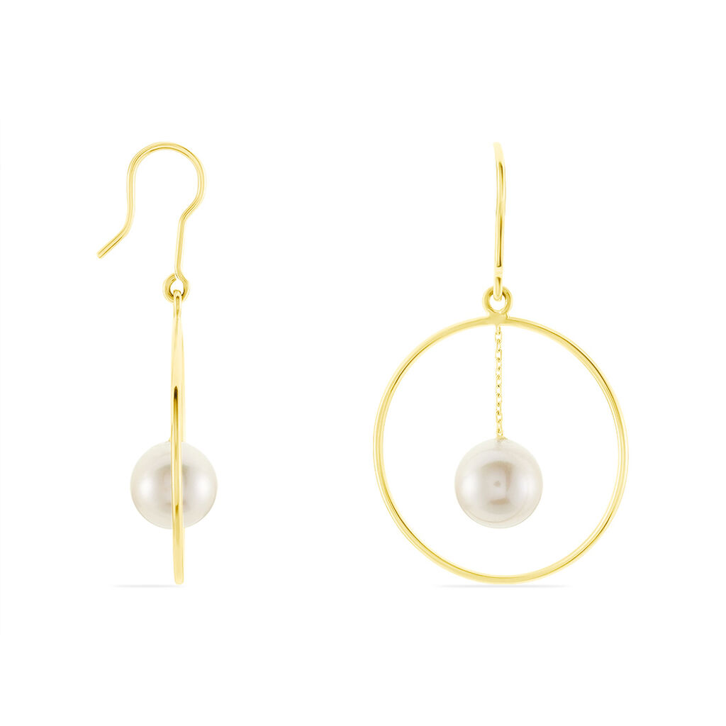 Boucles D'oreilles Pendantes Joris Or Jaune Perle De Culture