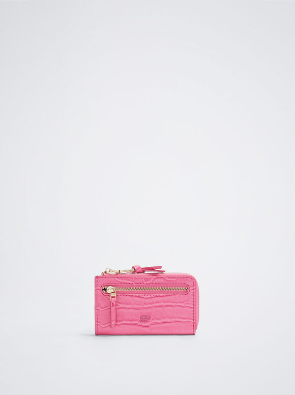 Porta-moedas com estampa animal - Rosa