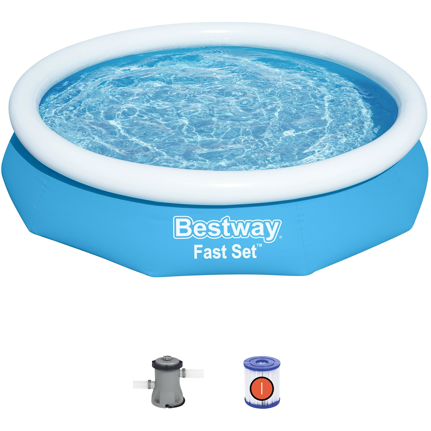 Bestway 305 x 66 cm Fast Set zwembad met filterpomp