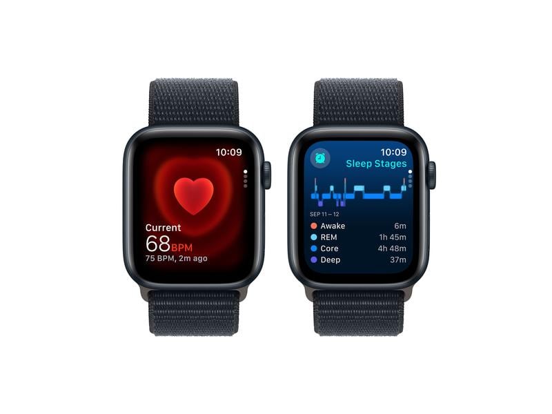 Apple Watch SE 2024 44 mm GPS Alu Sport Loop Mitternacht Kann schön viel. Für ganz schön wenig.