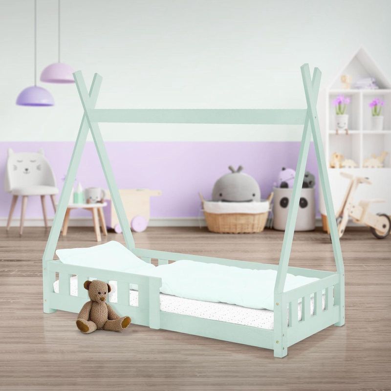 ML Design - Kinderbed Tipi - Mint - Grenenhout - Met Uitvalbeveiliging