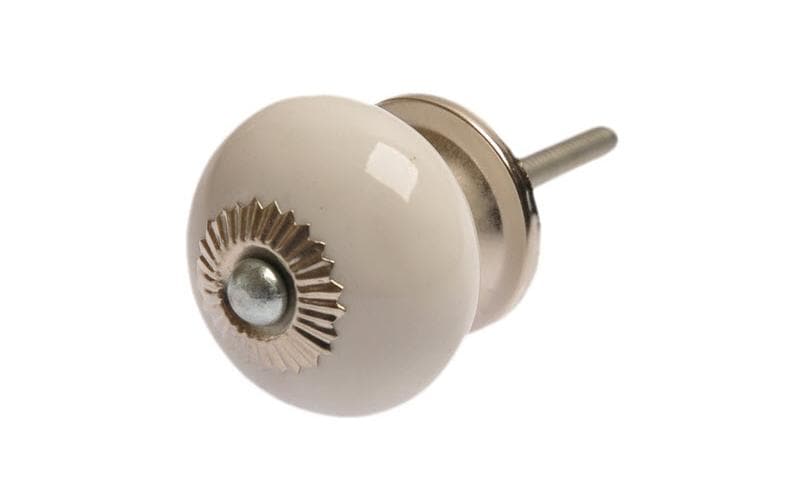 Möbelgriff handgemacht Ø 3.8 cm, Beige/SilberMöbelknauf einfarbig
