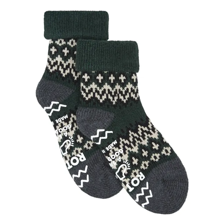 RoToTo Chaussettes Nordic Comfy Room Laine | Vert foncé